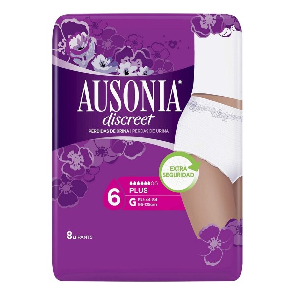 Įklotai nuo pratekėjimo Ausonia Discreet Didelis (8 uds)