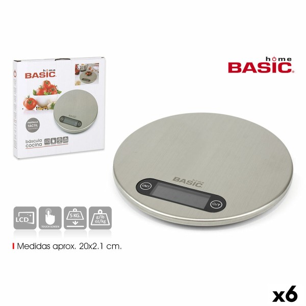 Köögikaal Basic Home Hõbedane 20 x 2,1 cm (6 Ühikut)