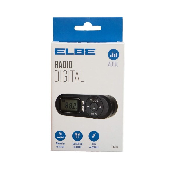 Portatīvais Digitālais Radio ELBE RF96 Melns FM Mini