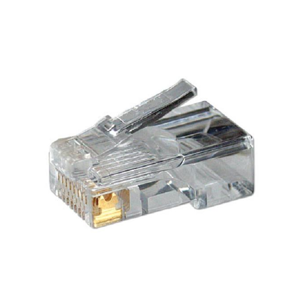 MP0002 | CAT5e Modular PlugSuitable for 8P8C Round CablePlug unshieldedGold-plated contacts | Transparent