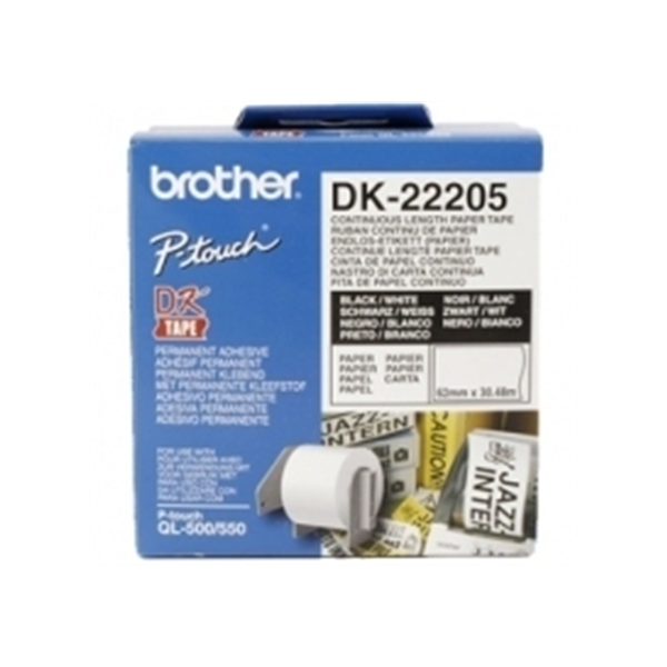 Brother | DK-22205 Continuous Length Paper Label | White | DK | 30.5 m
