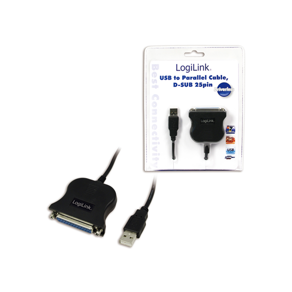 Logilink | USB 2.0 adapter to Paralel (LPT) DB25 , 1,8m | USB-A to LPT USB A male | DB25