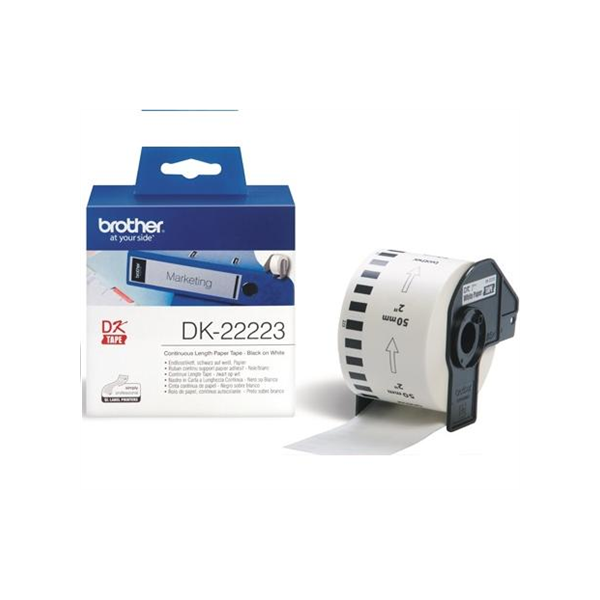 Brother | DK-22223 Continuous Length Paper Label | White | DK | 50mm | 30.48 m