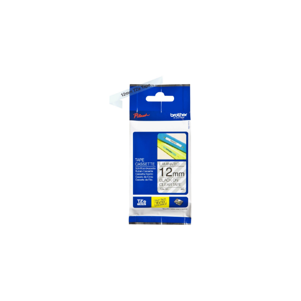 Brother | TZe-131 Laminated Tape | Black on Clear | TZe | 8 m | 1.2 cm