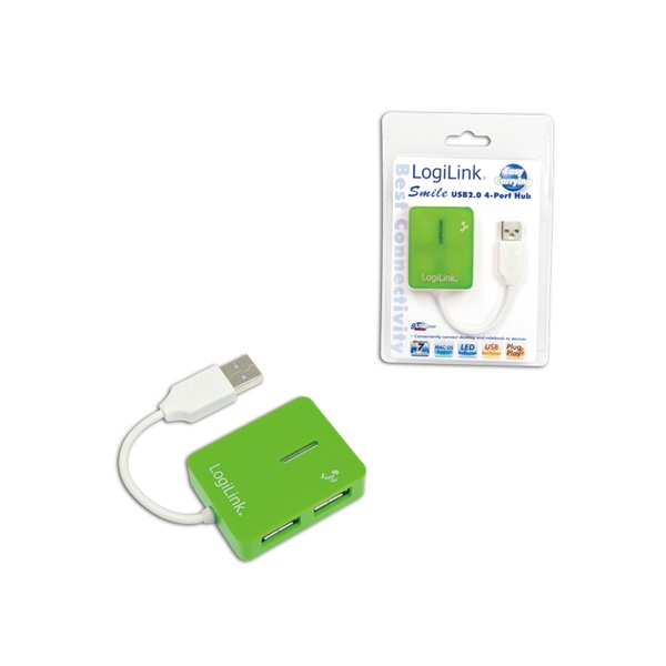 Logilink | USB 2.0 Hub 4-Port, Smile, Green