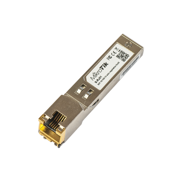 MikroTik | S-RJ01 | SFP | Copper | RJ-45 | 10/100/1000 Mbit/s | Maximum transfer distance 100 m | 0 to +85C