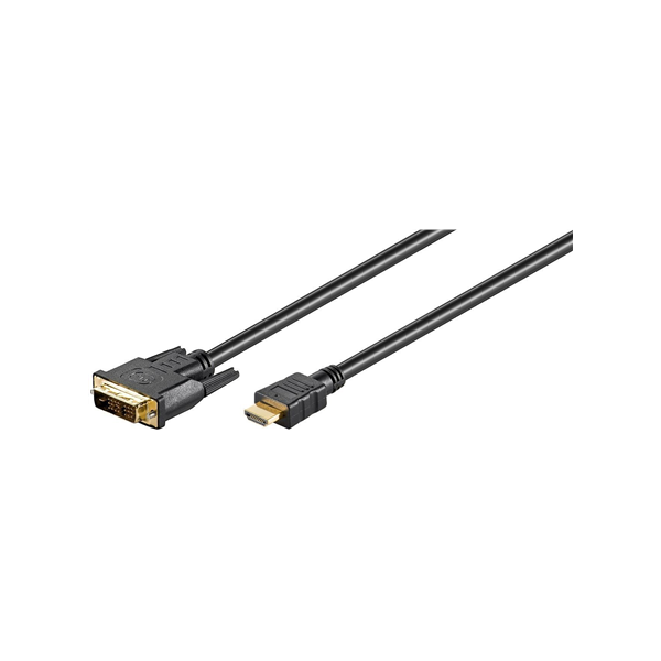 Goobay | DVI-D/HDMI cable, gold-plated | DVI-D male Single-Link (18+1 pin) | HDMI male (type A) | HDMI to DVI-D | 1.5 m