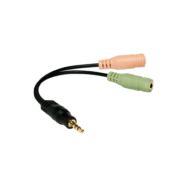Logilink | Audio jack adapter, 4-pin, 3.5 mm stereo male to 2x 3.5mm female | 0.15 m
