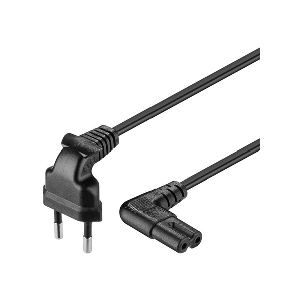 Goobay | 97350 | Euro connection cord, both ends angled | Black Euro male (Type C CEE 7/16) | Device socket C7