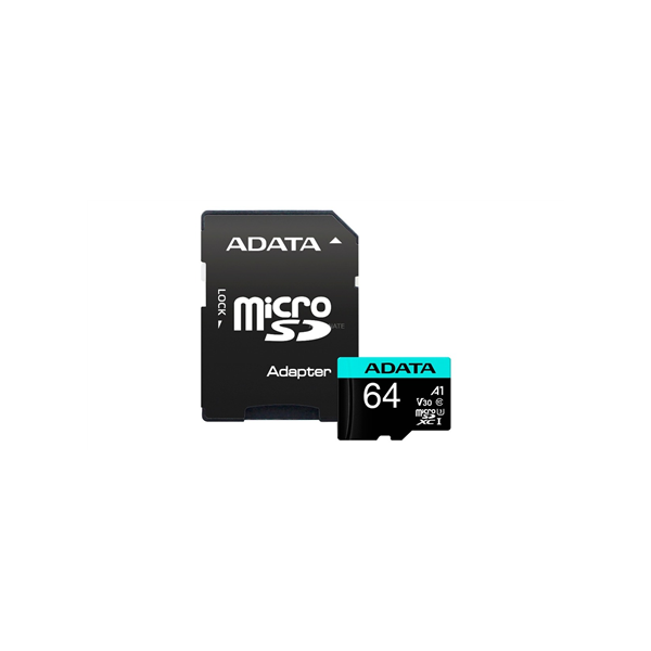 ADATA | Premier Pro UHS-I U3 V30S | 64 GB | MicroSDXC | Flash memory class 10 | Adapter