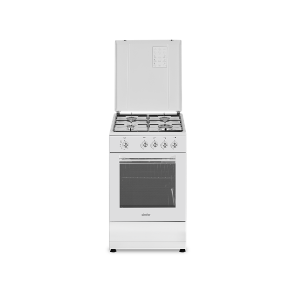 Simfer | Cooker | 4401SGRBB | Hob type Gas | Oven type Gas | White | Width 50 cm | Depth 55 cm | 49 L