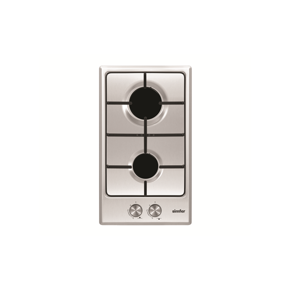 Simfer | Hob | H3.200.VGRIM | Gas | Number of burners/cooking zones 2 | Rotary knobs | Stainless steel