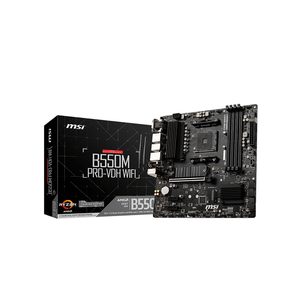 MSI | B550M PRO-VDH WIFI | Processor family AMD | Processor socket AM4 | DDR4 | Memory slots 4 | Chipset AMD B | Micro ATX