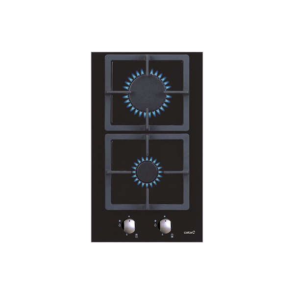 CATA | Hob | SCI 3002 BK | Gas on glass | Number of burners/cooking zones 2 | Rotary knobs | Black