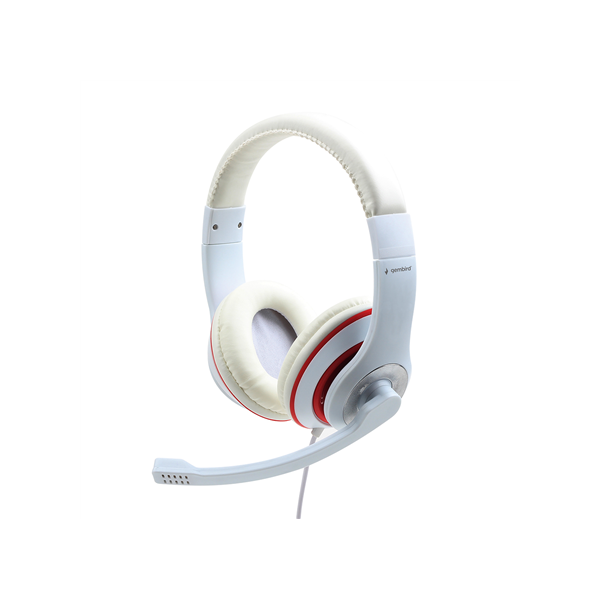 Gembird | Stereo Headset | MHS 03 WTRD | 3.5 mm | White with Red Ring | Headset