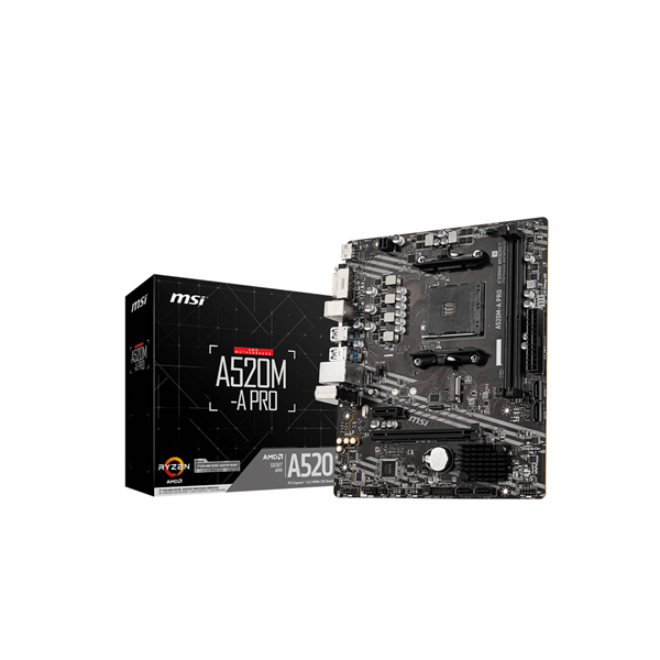 MSI | A520M-A PRO | Processor family AMD | Processor socket AM4 | DDR4 | Memory slots 2 | Chipset AMD A | Micro ATX