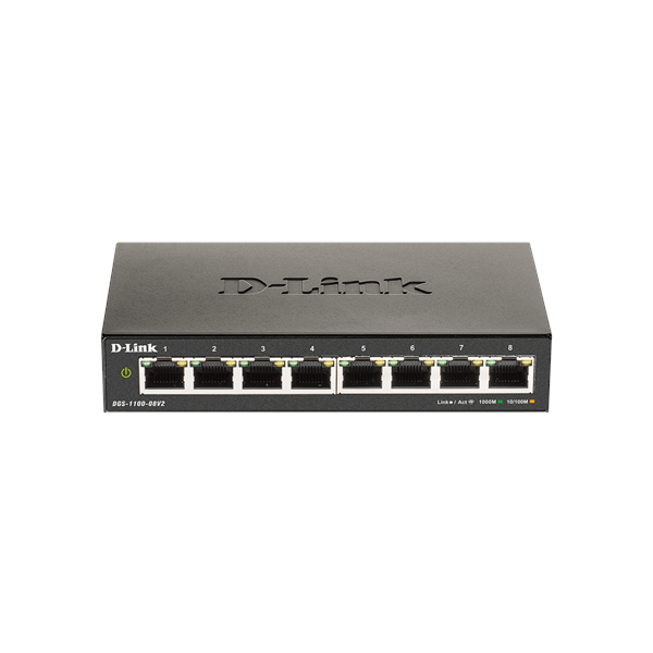 D-Link | Smart Gigabit Ethernet Switch | DGS-1100-08V2 | Managed | Desktop | Power supply type External | 24 month(s)