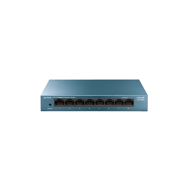TP-LINK | 8-Port 10/100/1000Mbps Desktop Network Switch | LS108G | Unmanaged | Desktop | Power supply type External