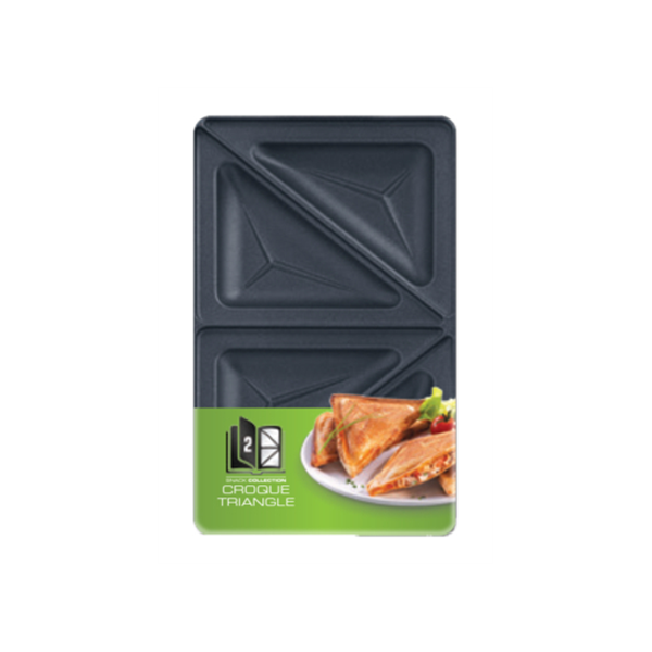 TEFAL | Triangle toasted sandwich set for Snack Collection | XA800212 | Dimensions (W x L) 13 x 22.5 cm | Black