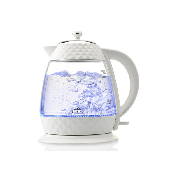 ETA | Crystal Kettle | ETA315490010 | Electric | 2200 W | 1.7 L | Glass | 360° rotational base | Glass/White