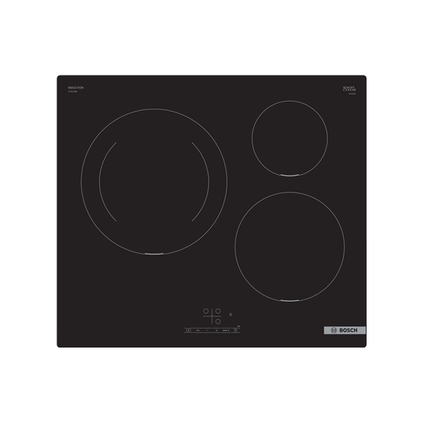 Bosch | PUJ611BB5E | Induction | Number of burners/cooking zones 3 | Touch | Timer | Black