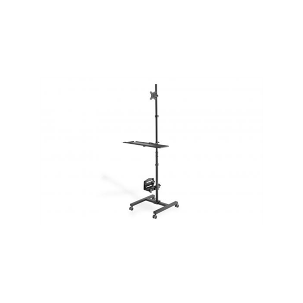 Digitus | Mobile workstation with individual height adjustment | DA-90374 | Monitor Mount, PC Holder | 17-32 " | Black