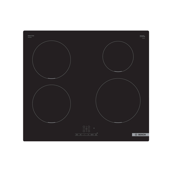 Bosch | Hob | PUE611BB5E | Induction | Number of burners/cooking zones 4 | Touch | Timer | Black