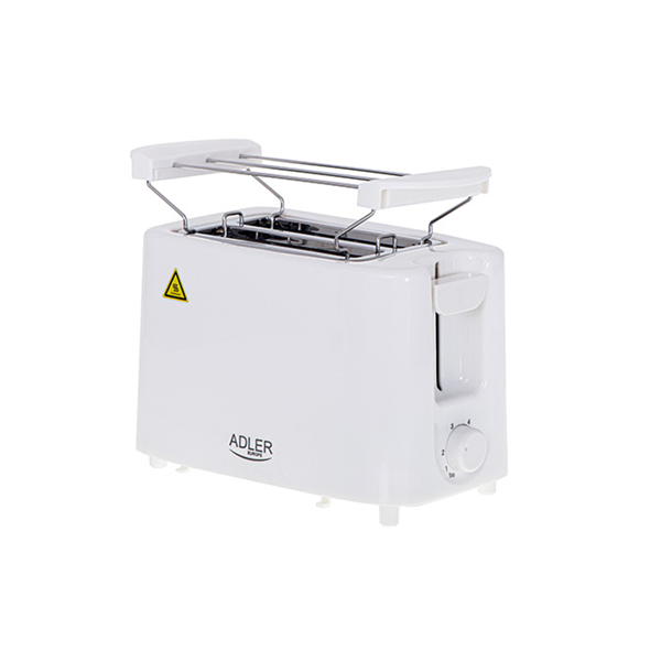 Adler | Toaster | AD 3223 | Power 750 W | Number of slots 2 | Housing material Plastic | White