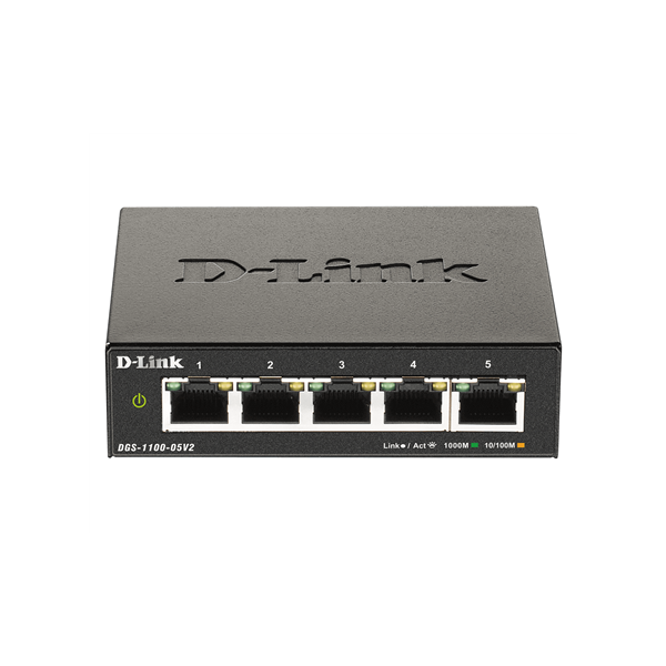 D-Link | Smart Managed Switch | DGS-1100-05V2/E | Managed L2 | Rackmountable | Gigabit Ethernet (copper) ports quantity 5