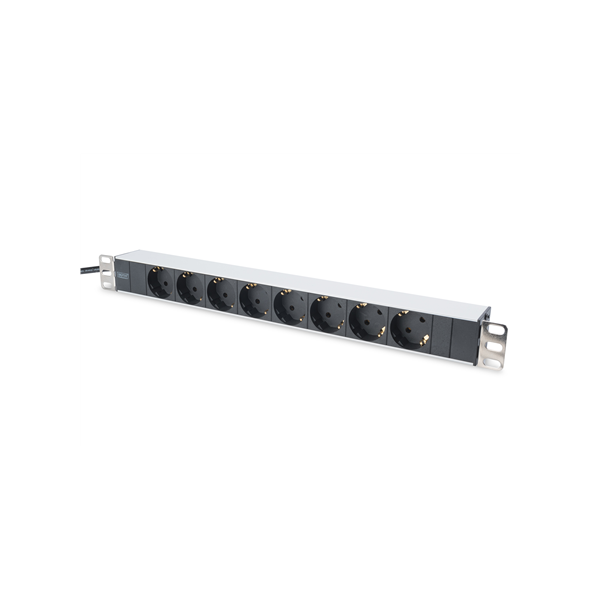 Aluminum outlet strip with 8 safety outlets | DN-95401 | Sockets quantity 8