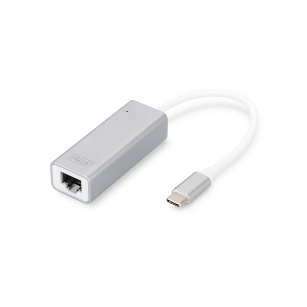 Digitus | USB Type C 3.0 Gigabit Ethernet Adapter 10/100/1000 Mbps | DN-3024 | USB Type-C to RJ45