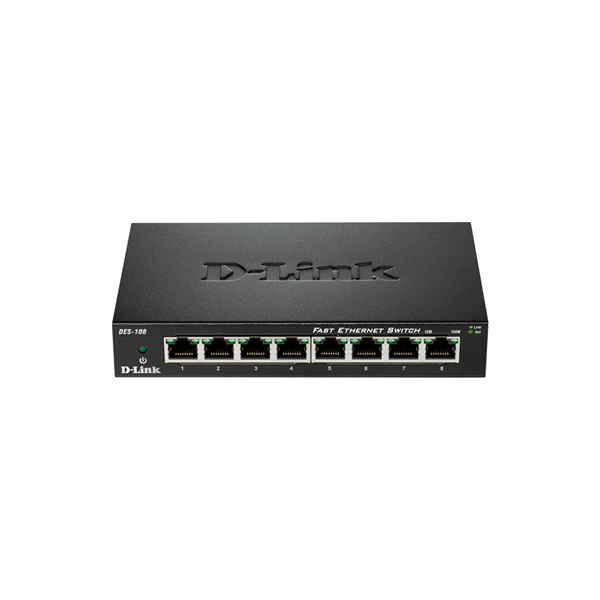 D-Link | Ethernet Switch | DES-108/E | Unmanaged | Desktop | 10/100 Mbps (RJ-45) ports quantity 8 | 60 month(s)