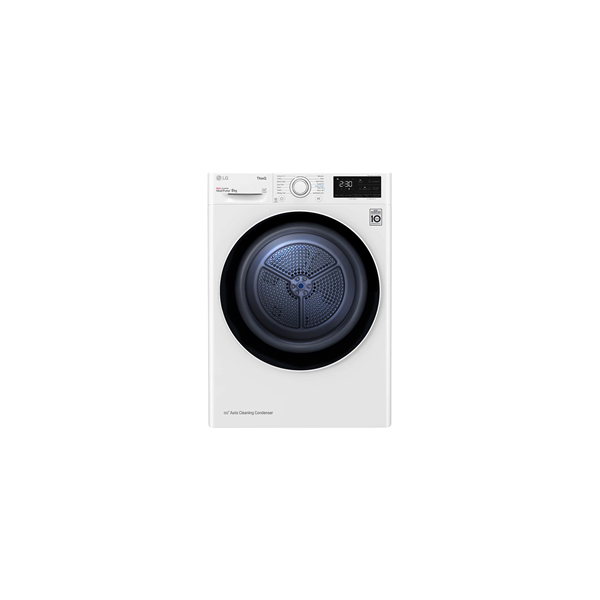 LG | Dryer Machine | RH80V3AV6N | Energy efficiency class D | Front loading | 8 kg | LED | Depth 69 cm | Wi-Fi | White