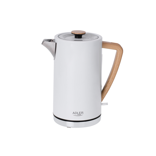 Adler | Kettle | AD 1347w | Electric | 2200 W | 1.5 L | Stainless steel | 360° rotational base | White