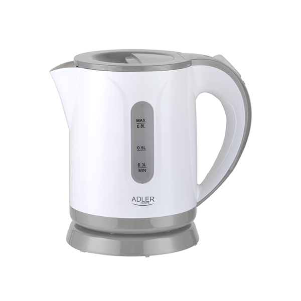 Adler | Kettle | AD 1371g | Electric | 850 W | 0.8 L | Stainless steel/Polypropylene | 360° rotational base | White/Grey