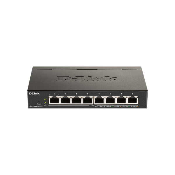 D-Link | 8-Port Gigabit PoE Smart Managed Switch | DGS-1100-08PV2 | Web managed | Desktop | Power supply type External