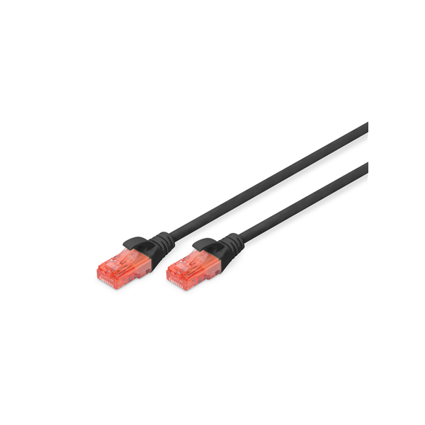 CAT 6 U-UTP | Patch cord | PVC AWG 26/7 | Black | 2 m | Modular RJ45 (8/8) plug