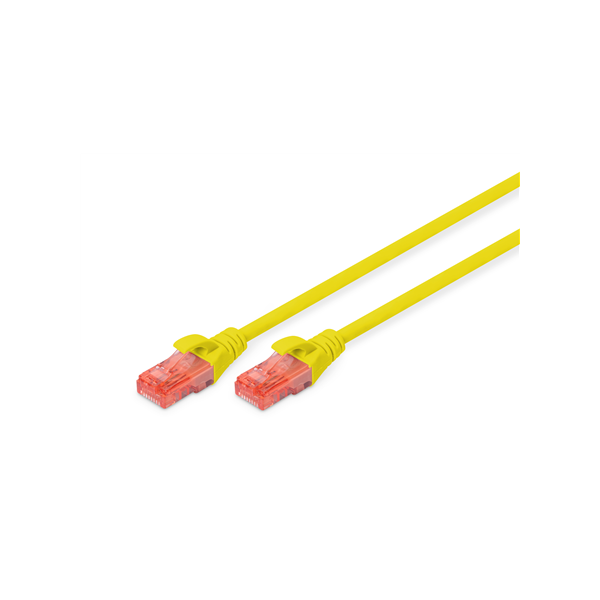 CAT 6 U-UTP | Patch cord | PVC AWG 26/7 | Yellow | 2 m | Modular RJ45 (8/8) plug