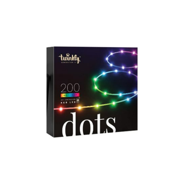 Twinkly|Dots Smart LED Lights 200 RGB (Multicolor), 10m, Transparent|RGB – 16M+ colors