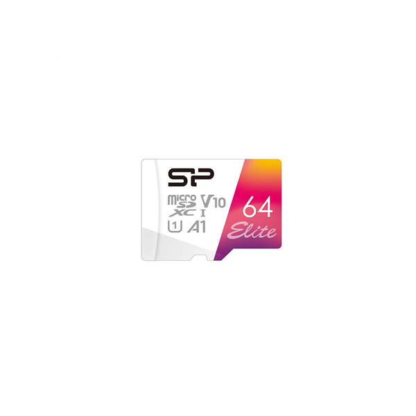 Silicon Power | microSDHC UHS-I Memory Card | Elite | 64 GB | microSDHC/SDXC | Flash memory class 10