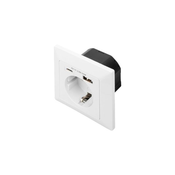 Digitus | Safety Plug for Flush Mounting with 1 x USB Type-C, 1 x USB A
