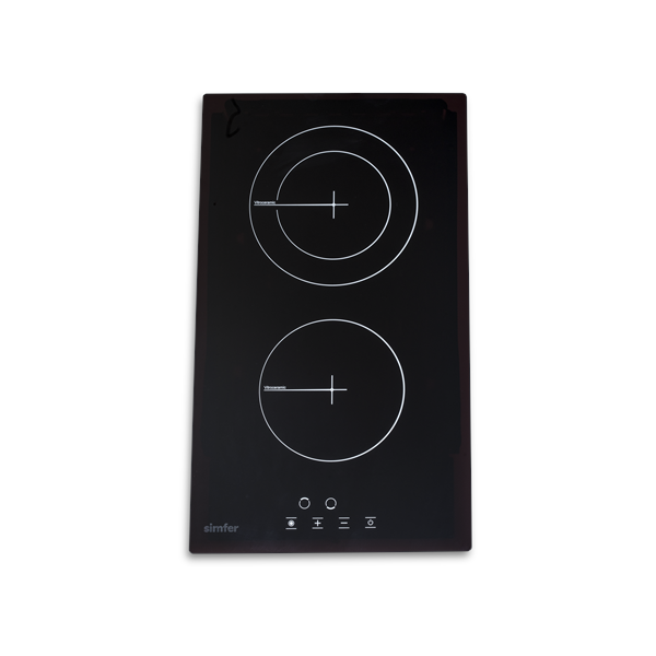 Simfer | Hob | H3.020.DEBSP | Vitroceramic | Number of burners/cooking zones 2 | Touch | Black