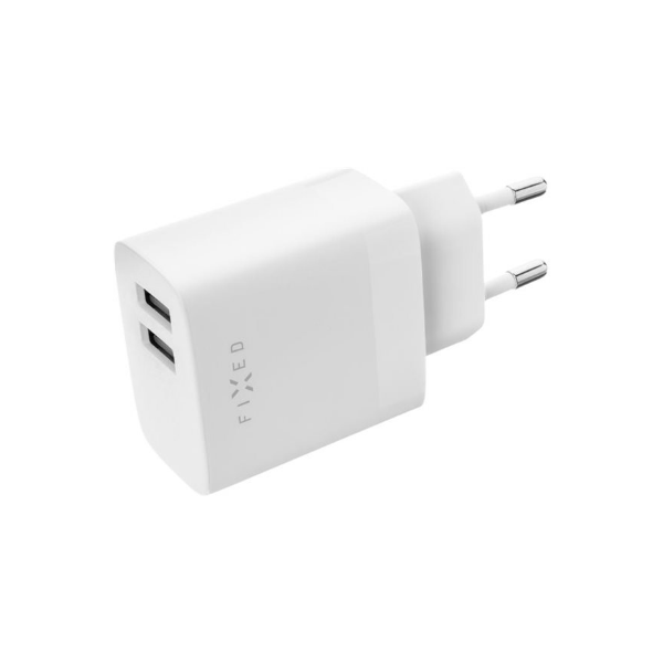 FIXED Dual USB Travel Charger 17W, White | Fixed