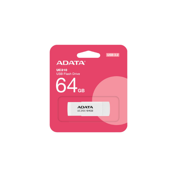 ADATA | USB Flash Drive | UC310 | 64 GB | USB 3.2 Gen1 | White