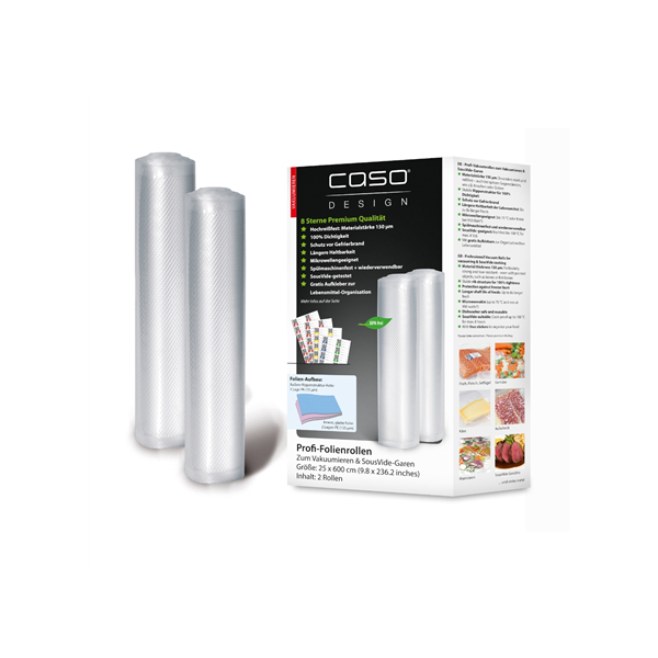 Caso | Foil Roll | 01225 | 2 | Dimensions (W x L) 25x600 cm | Transparent