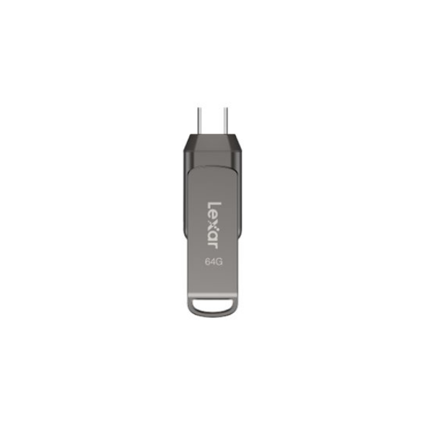 Lexar | 2-in-1 Flash Drive up to 130MB/s read | JumpDrive Dual Drive D400 | 64 GB | Type-C and Type-A USB 3.1 | Grey