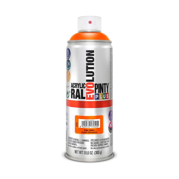 Spraymaali Pintyplus Evolution RAL 2004 400 ml Pure Orange