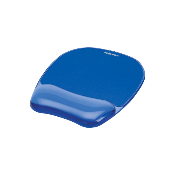 Fellowes | Mouse pad with wrist support CRYSTAL | Mouse pad with wrist pillow | 230 x 202 x 32 mm | Blue