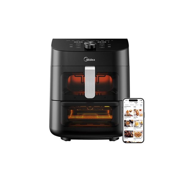 Midea Two Zone Airfryer | MAD1100DADK | Power 1850 W | Capacity 4.4/6.4 L | Rapid Air technology | Black