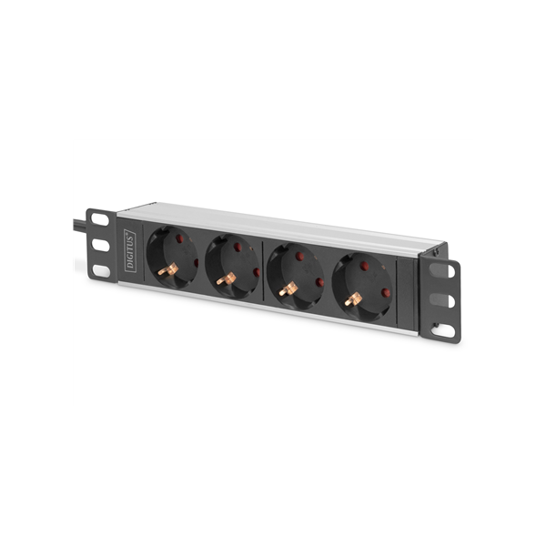 10” Socket Strip with Aluminum Profile, 4-way safety sockets | DN-95418
